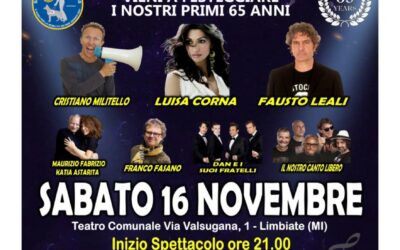 16 NOVEMBRE 2024 OSPITE NEL CONCERTO “I MIGLIORI ANNI DELLA NOSTRA MUSICA” A LIMBIATE  (MI)